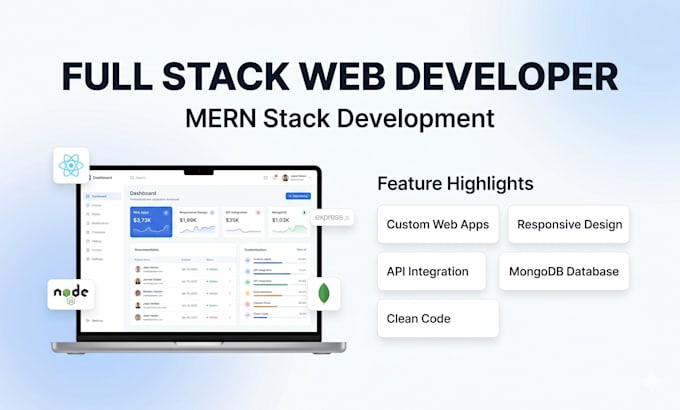 be your mern stack developer for full stack web app development