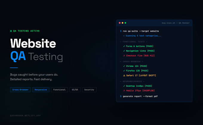 do website QA testing, bug reporting and usability review