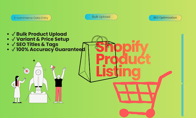 do shopify product listing and ecommerce data entry