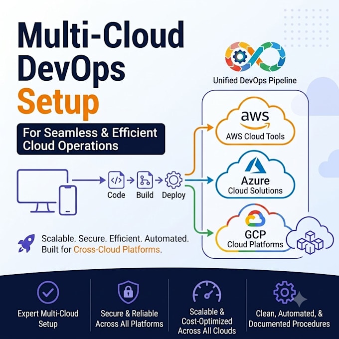 create multi cloud devops setup across AWS azure and gcp platforms