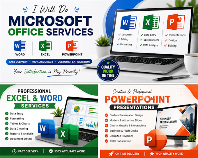 do ms word, excel and power point work professionally