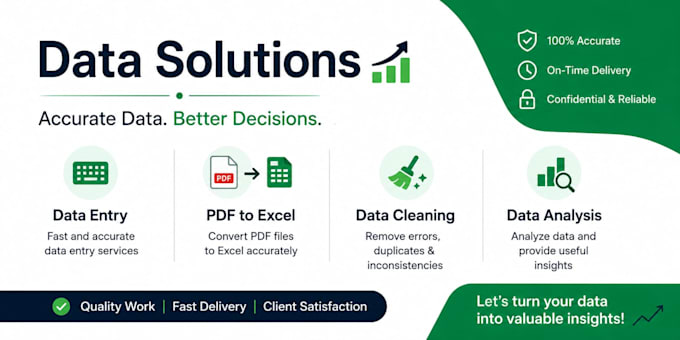 do excel data entry, cleaning , data analysis with accuracy