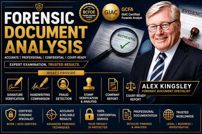 do forensic document analysis, handwriting comparison, signature verification