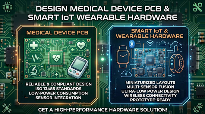 design medical device pcb and smart iot wearable hardware