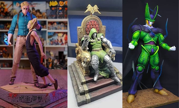 do cartoon character 3d print and paint anime figure action model stl 3d statue
