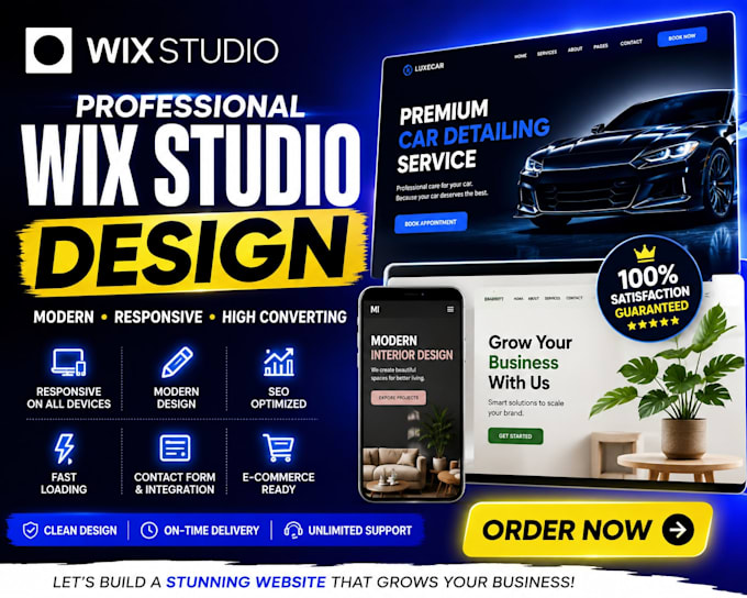 create a modern and responsive wix studio or wix website