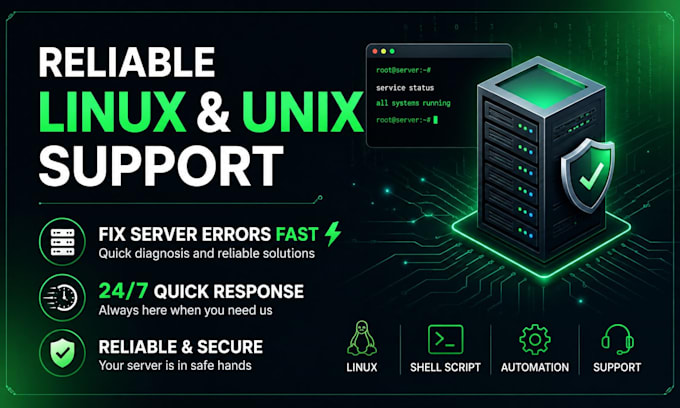 provide linux  server issues i provide fast and reliable solution