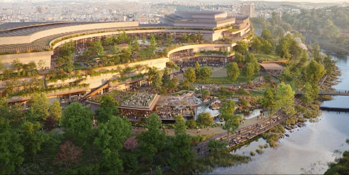 design urban planning masterplan site plan layout 3d largescale landscape render