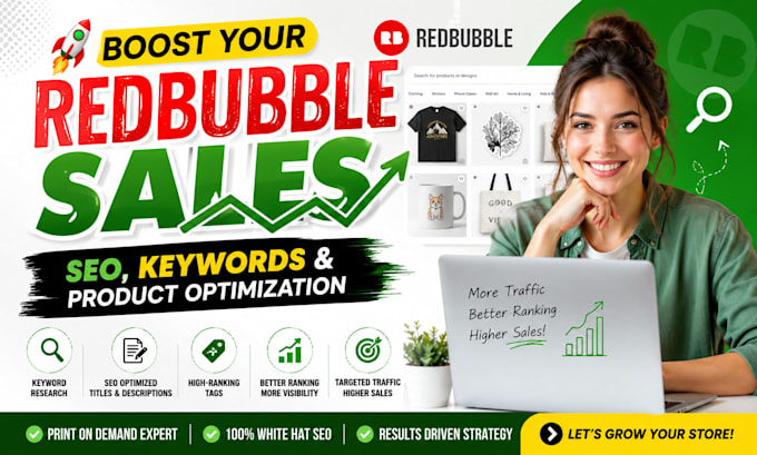 optimize redbubble SEO listings with keyword research and product optimization