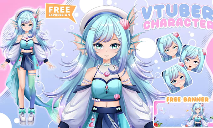 draw and rig 2d vtuber model anime live2d model anime 2d live2d vtuber rigging