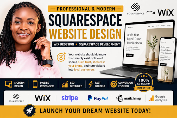 build squarespace website design squarespace website development wix redesign