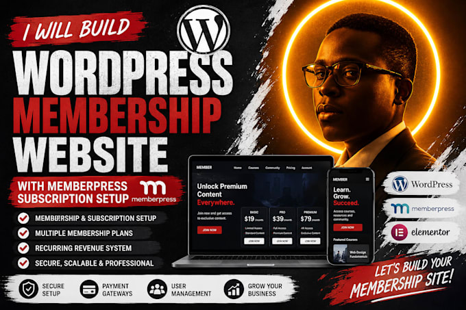 wordpress membership website with memberpress subscription setup