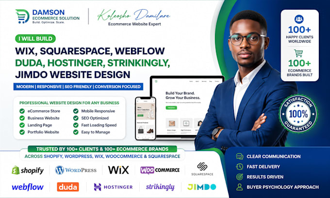 build wix squarespace webflow duda hostinger strinkingly jimdo website design