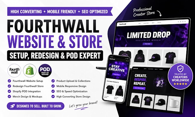 setup fourthwall website shopify pod store merch design redesign fourthwall