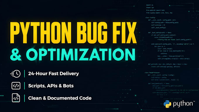 fix, debug, or optimize your python script and resolve bugs