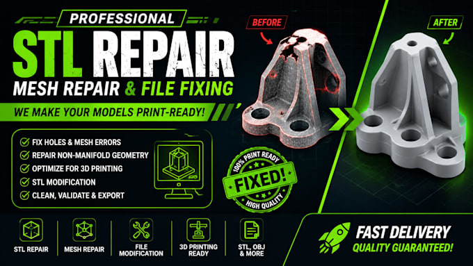 Repair, fix, modify stl files for 3d printing and mesh repair by ...