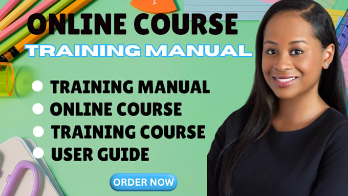 create and rebrand training manual, online course, user guide, training course
