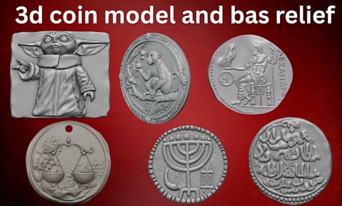 sculpt custom 3d coin model, challenge coin stl, for 3d printing and rendering