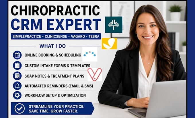 setup chiropractic CRM simplepractice clinicsense vagaro tebra vagaro tebra