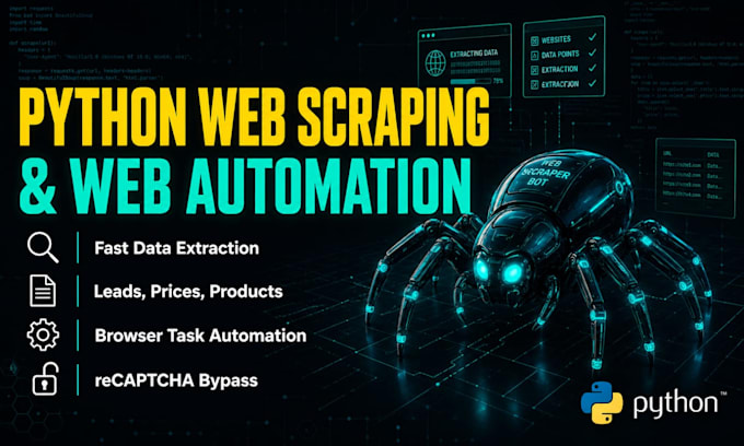 build custom python web scraping scripts or web automation bots