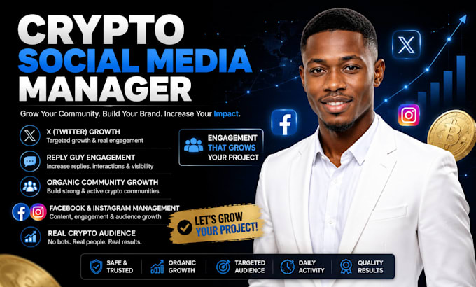 do crypto social media manager twitter facebook instagram reply guy engagement