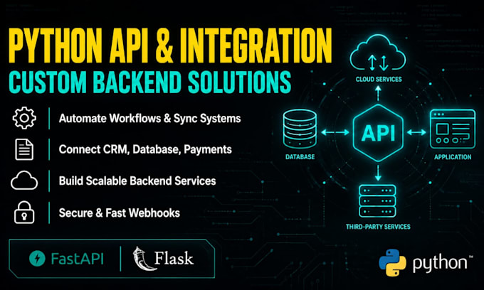 develop custom python apis and backend system integrations