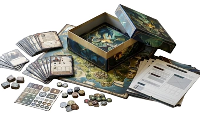 design custom board game, card game, and tabletop game artwork