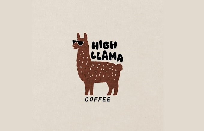 design high llama coffee logo