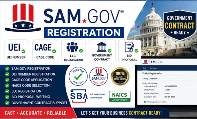 do samgov registration cage code uei mbe government contract llc registration