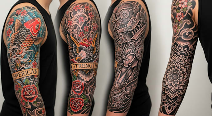 draw stunning tattoo sleeve design for you