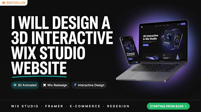 design a 3d interactive wix studio, redesign wix website