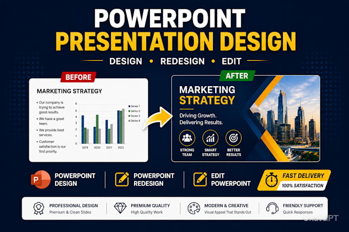 design powerpoint presentation redesign powerpoint presentation, edit pitch deck