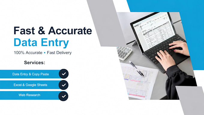 do fast and accurate data entry, copy paste, and excel work