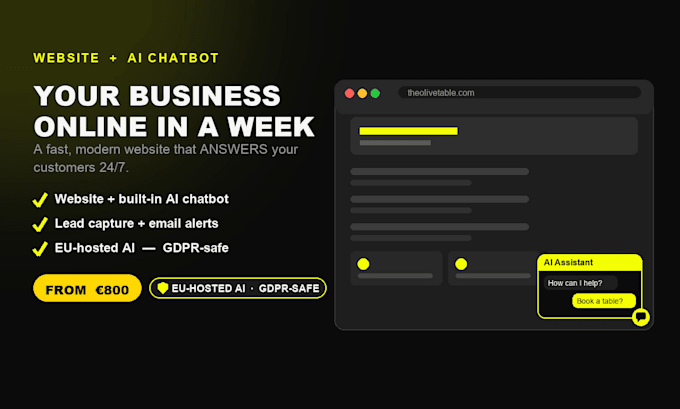 build a business website with an ai chatbot assistant
