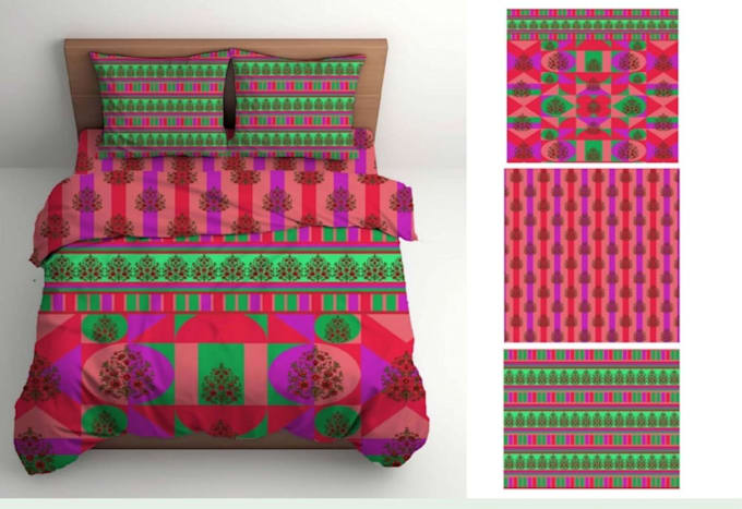 do seamless prints design for home interior product with mockup