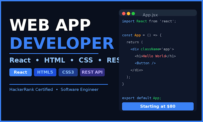 build a responsive website or web app using react and HTML CSS