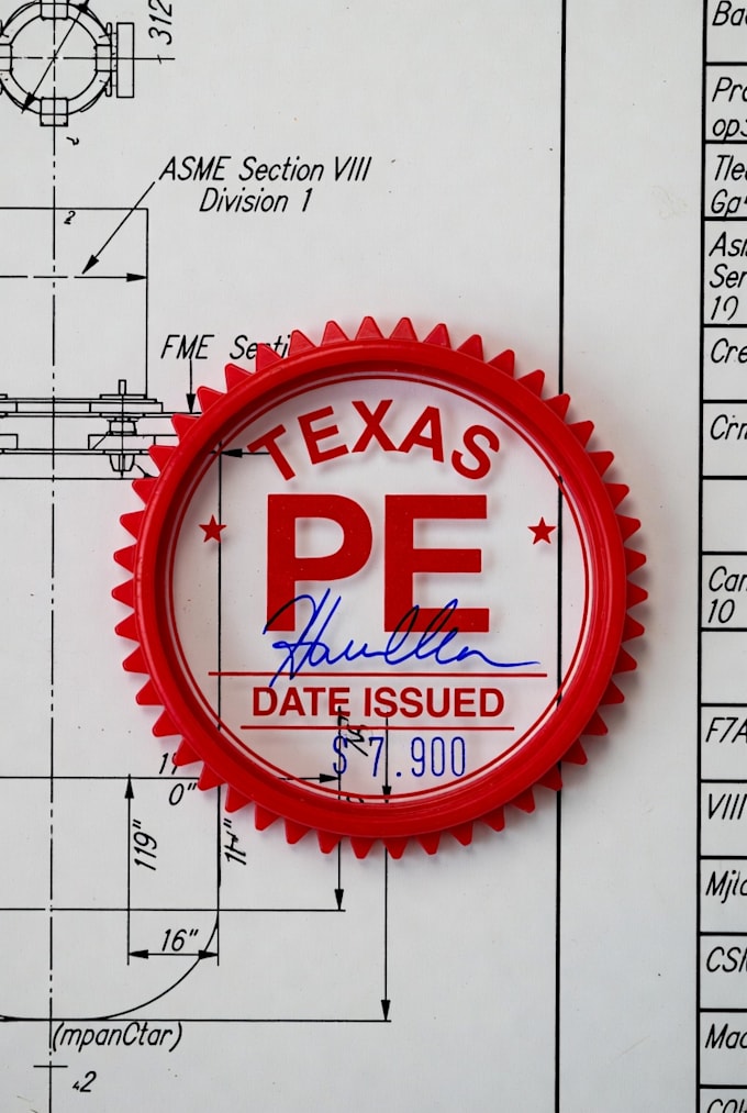 do texas mechanical pe stamp for pressure vessels