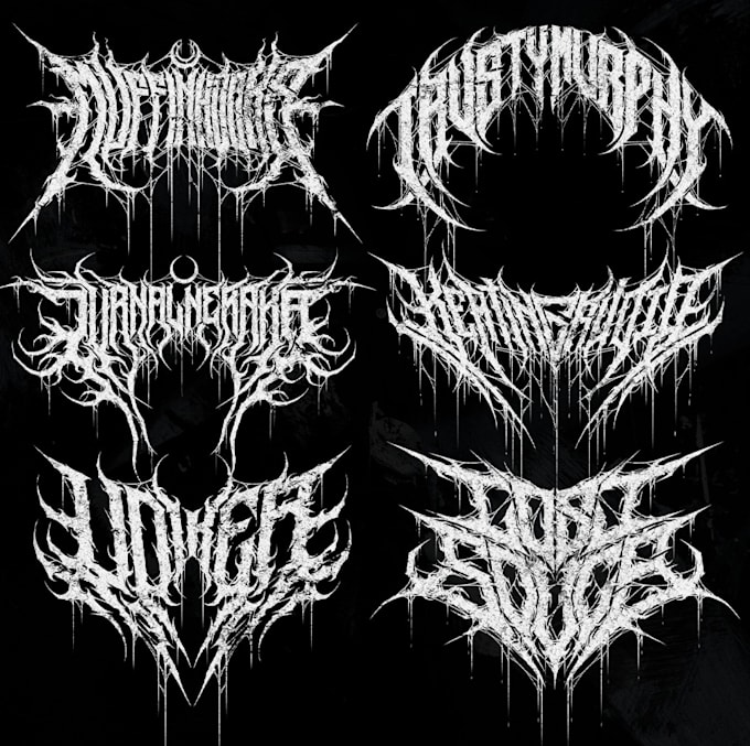 design death metal, deathcore, metalcore logo