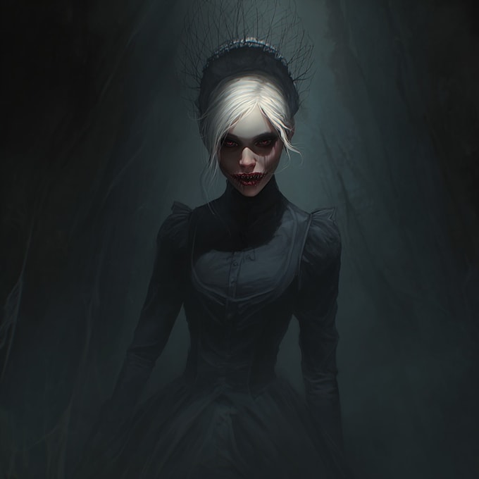 draw dark art and monsters character