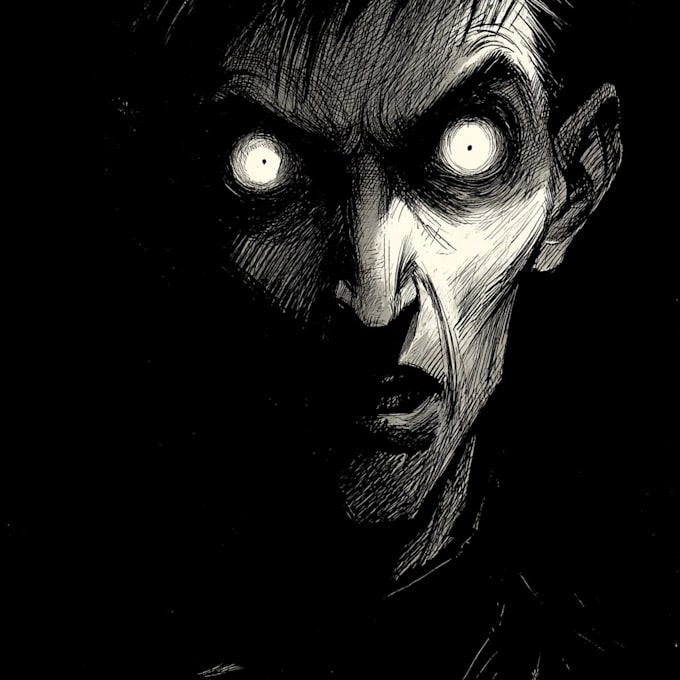 create dark art, metal, gothic illustration