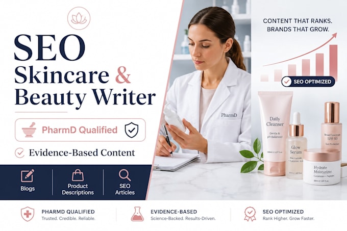 write SEO skincare and beauty articles by a pharmd