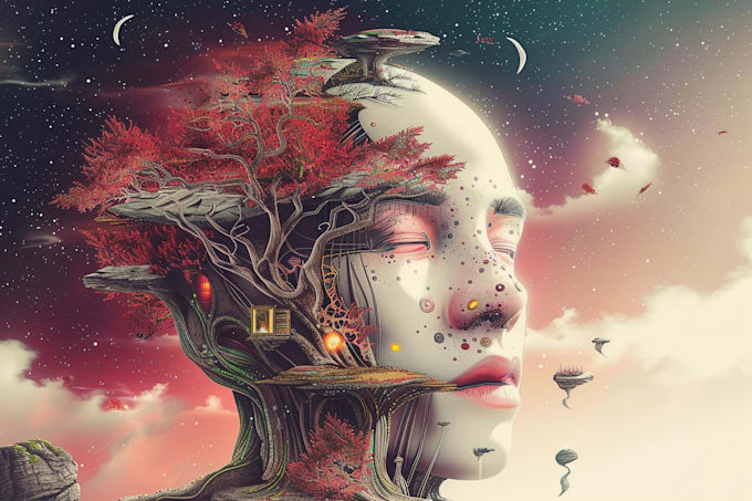 draw a surrealist or fantasy illustration