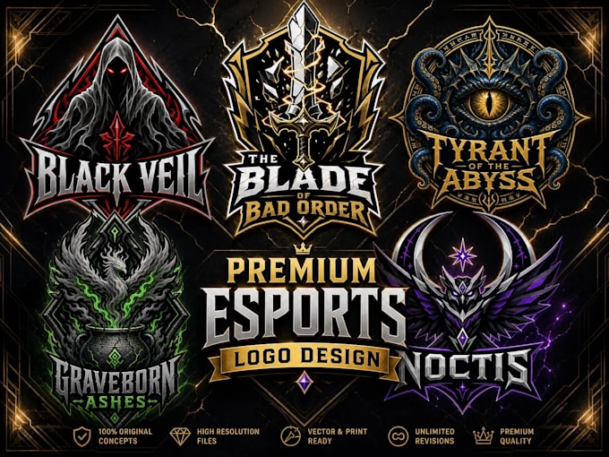 design a custom esports, gaming clan, guild, and streamer logo
