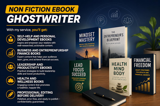 ghostwrite a non fiction, self help, or business ebook