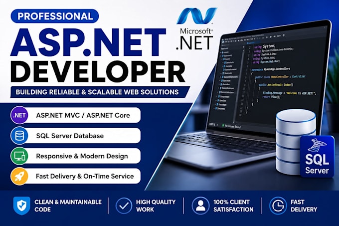 develop asp net website with sql server database