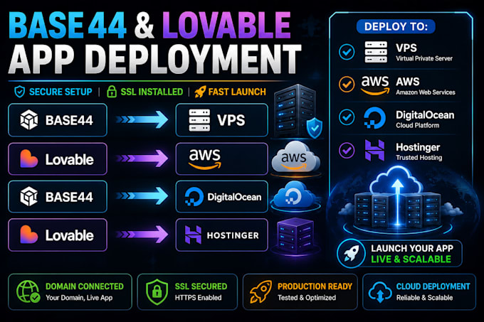 deploy your lovable or base44 app to vps AWS digitalocean or hostinger or site