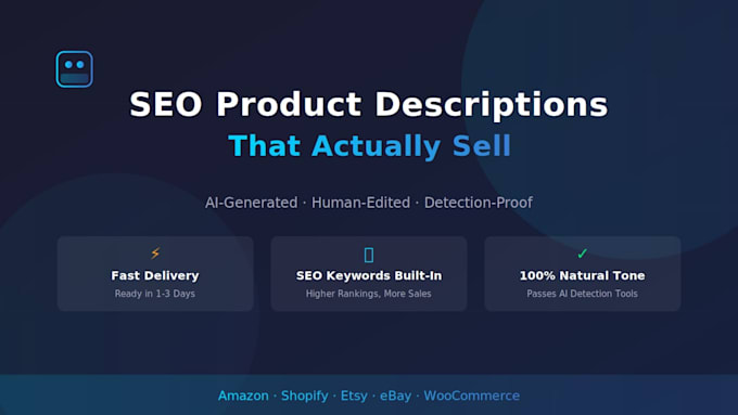 write SEO product descriptions with ai and human editin