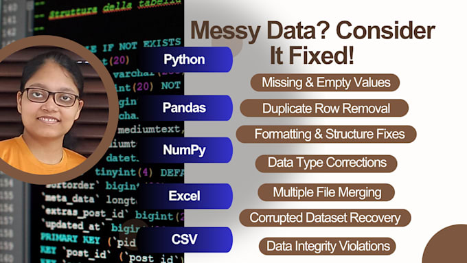 fix and clean messy excel CSV data using python