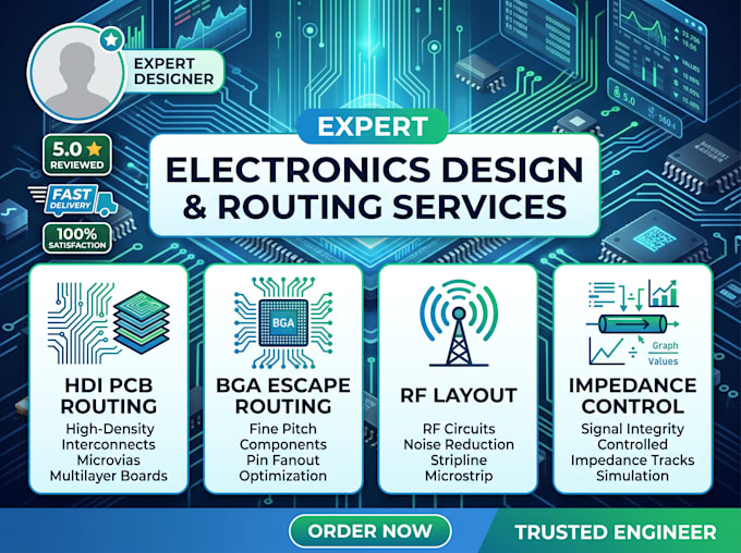 do hdi pcb routing, bga escape, rf layout and impedance control