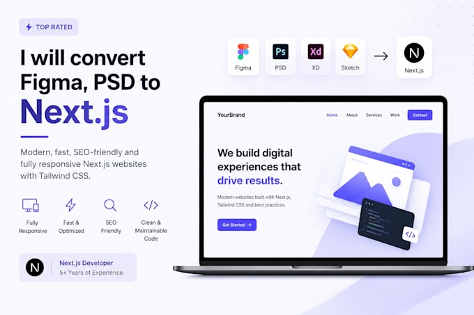 convert figma PSD or sketch to nextjs with tailwind CSS